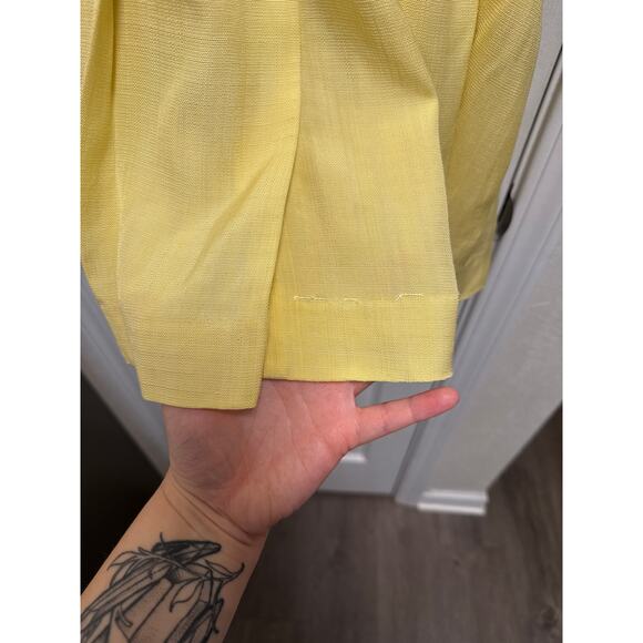 Sandro Minimalist Butter Yellow Tailored Pleated Cut Out Dress Size XS - Picture 10 of 12